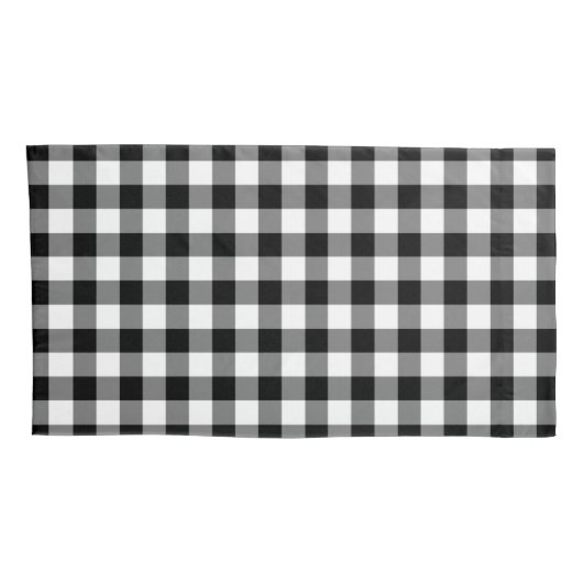 黒エレガントと白のギンガム 枕カバー (裏面-右)