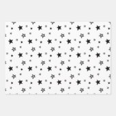 黒エレガントと白のクリスマスツリー ラッピングペーパーシート (正面2)