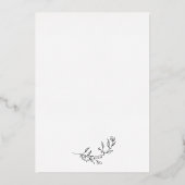 黒エレガントと白のクレスト日付を保存 箔招待状 (裏面)