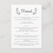 黒エレガントと白のクレスト結婚 エンクロージャーカード (正面)