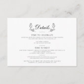 黒エレガントと白のクレスト結婚 エンクロージャーカード (正面)