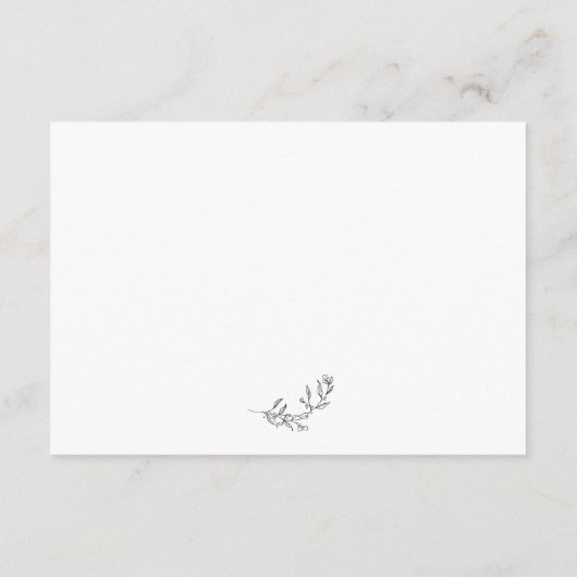 黒エレガントと白のクレスト結婚 エンクロージャーカード (裏面)