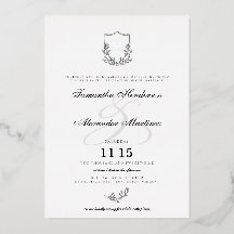 黒エレガントと白のクレスト結婚