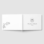 黒エレガントと白のクレスト ゲストブック (全面)