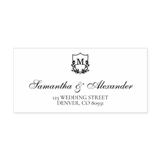 黒エレガントと白のクレスト セルフインキングスタンプ (デザイン)