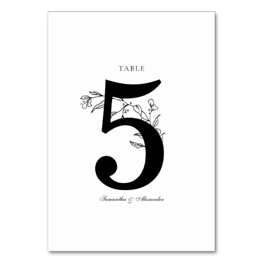 黒エレガントと白のクレスト テーブルナンバー (正面)