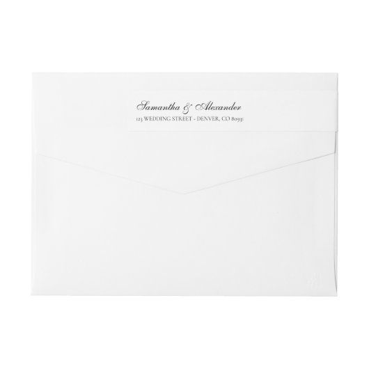 黒エレガントと白のクレスト ラップアラウンドラベル (裏面)