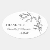 黒エレガントと白のクレスト 楕円形シール (正面)