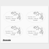 黒エレガントと白のクレスト 楕円形シール (シート)