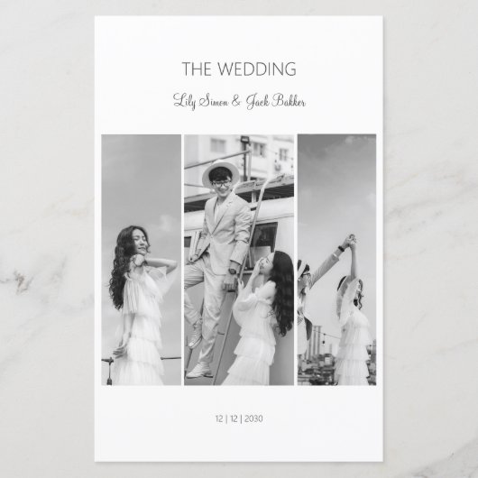 黒エレガントと白のコラージメニュー (正面)