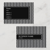 黒エレガントと白のジグザグ模様 名刺 (正面/裏面)