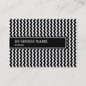黒エレガントと白のジグザグ模様 名刺 (裏面)
