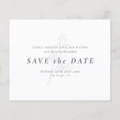 黒エレガントと白のスクリプト写真の日付を保存 (裏面)