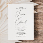 黒エレガントと白のスクリプト結婚式招待状 招待状<br><div class="desc">黒と白エレガントのスクリプト結婚式招待状ニッチとネストストアの一致コレクションを参照</div>