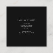 黒エレガントと白のスクリプモダント スクエア名刺 (裏面)