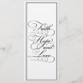 黒エレガントと白のスクリプ結婚トのメニューカード メニュー (裏面)