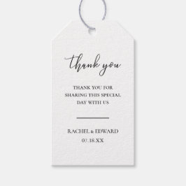 黒エレガントと白のスクリプ結婚ト ギフトタグ