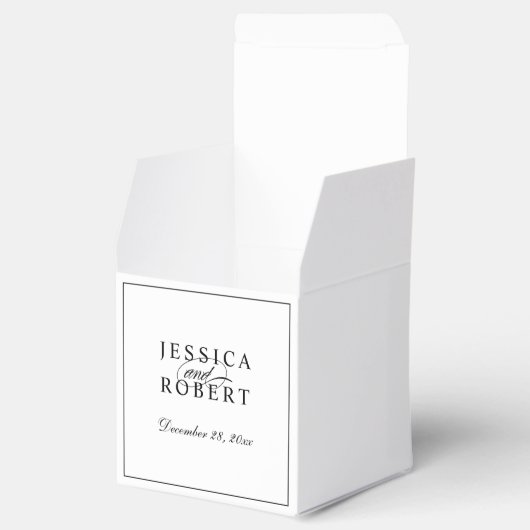 黒エレガントと白のスクリプ結婚ト フェイバーボックス (オープン)