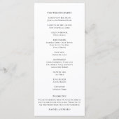 黒エレガントと白のスクリプ結婚ト プログラム (裏面)