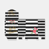 黒エレガントと白のストライプフローラ フェイバーボックス (折り畳みなし)