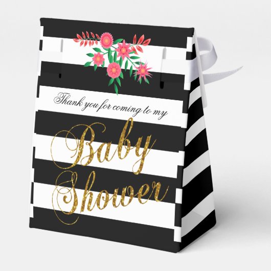 黒エレガントと白のストライプフローラ フェイバーボックス (裏面サイド)