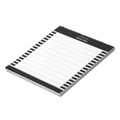 黒エレガントと白のストライプ列 ノートパッド (回転)