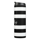 黒エレガントと白のストライプ文字 タンブラー (回転右)