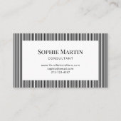 黒エレガントと白のストライプ 名刺 (裏面)