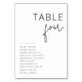 黒エレガントと白のテー結婚ブル番号 テーブルナンバー (正面)