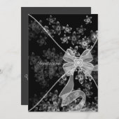 黒エレガントと白のハナミズキパーティー 招待状 (正面/裏面)