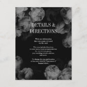 黒エレガントと白のバラの結婚挿入カード エンクロージャーカード (正面)