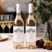 黒エレガントと白のバ結婚ーンのワインラベル ワインラベル