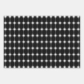 黒エレガントと白のパターン ラッピングペーパーシート (正面)