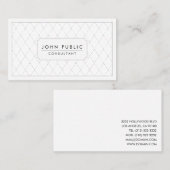 黒エレガントと白のパターン 名刺 (正面/裏面)