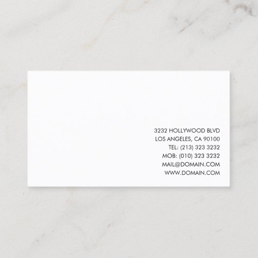 黒エレガントと白のパターン 名刺 (裏面)