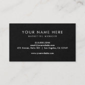 黒エレガントと白のピクレボール 名刺 (裏面)