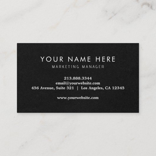 黒エレガントと白のピクレボール 名刺 (裏面)