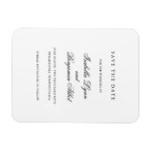 黒エレガントと白のフォーマル保存日 マグネット (横)