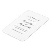 黒エレガントと白のフォーマル保存日 マグネット (左側)