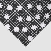 黒エレガントと白のフローラグリッド 薄葉紙 (詳細)