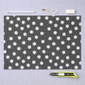 黒エレガントと白のフローラグリッド 薄葉紙 (クラフト)