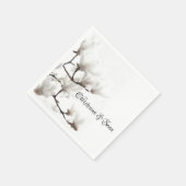 黒エレガントと白のマグノリアフローラ水色 スタンダードカクテルナプキン (角)