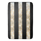 黒エレガントと白のライトストライプシッモダンク バスマット (正面縦)