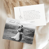 黒エレガントと白の写モダン真 サンキューカード