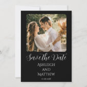 黒エレガントと白の写真 セーブザデート (正面)