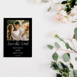 黒エレガントと白の写真 セーブザデート