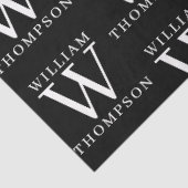 黒エレガントと白の名モノグラムの前イニシャル 薄葉紙 (詳細)