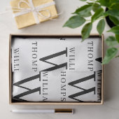 黒エレガントと白の名モノグラムの前 薄葉紙 (ギフト)