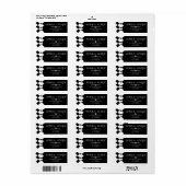 黒エレガントと白の幾何学的模様 ラベル (フルシート)