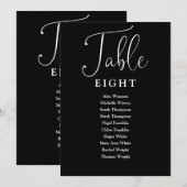 黒エレガントと白の座席表 招待状 (正面/裏面)